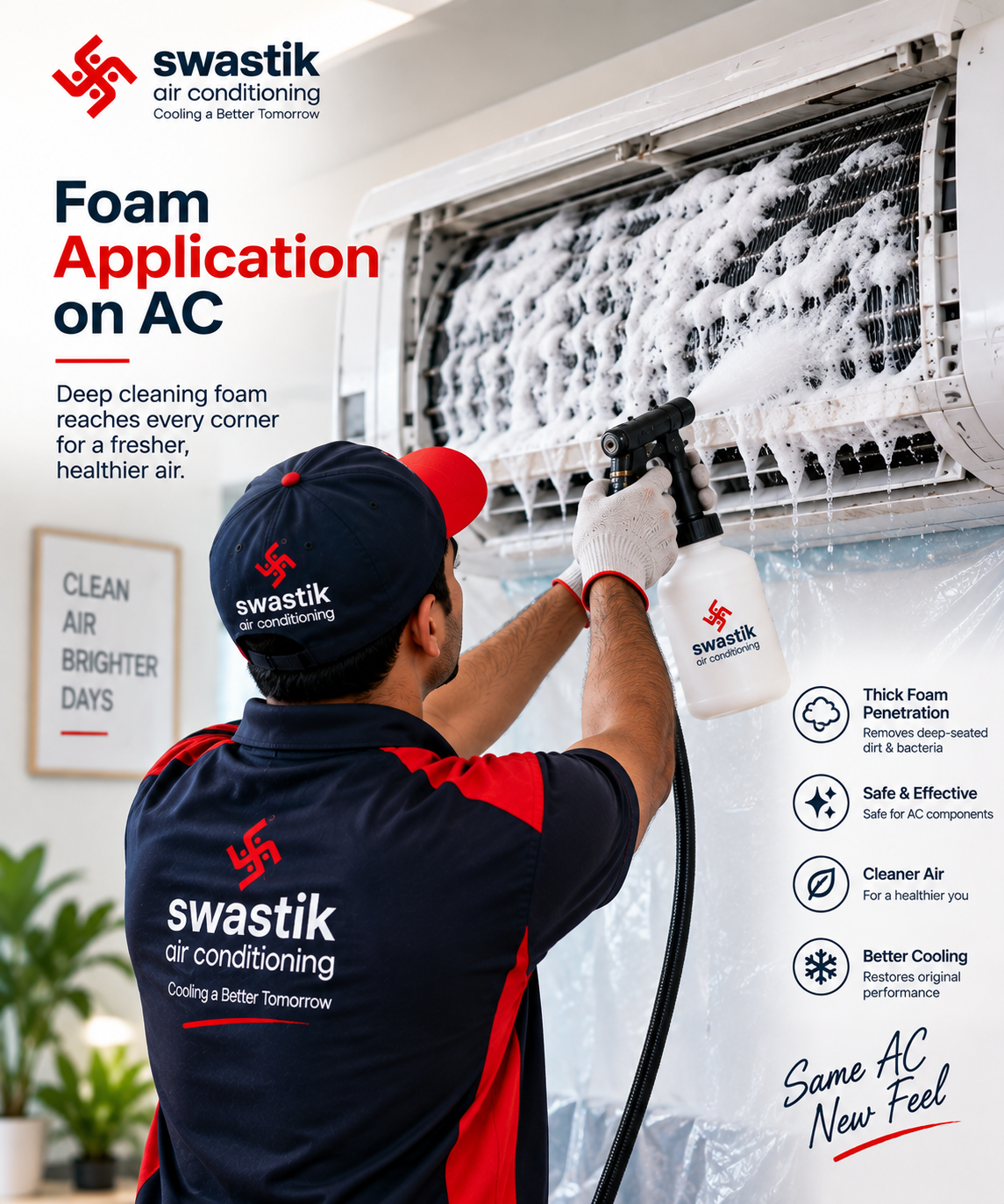 Foam application on AC