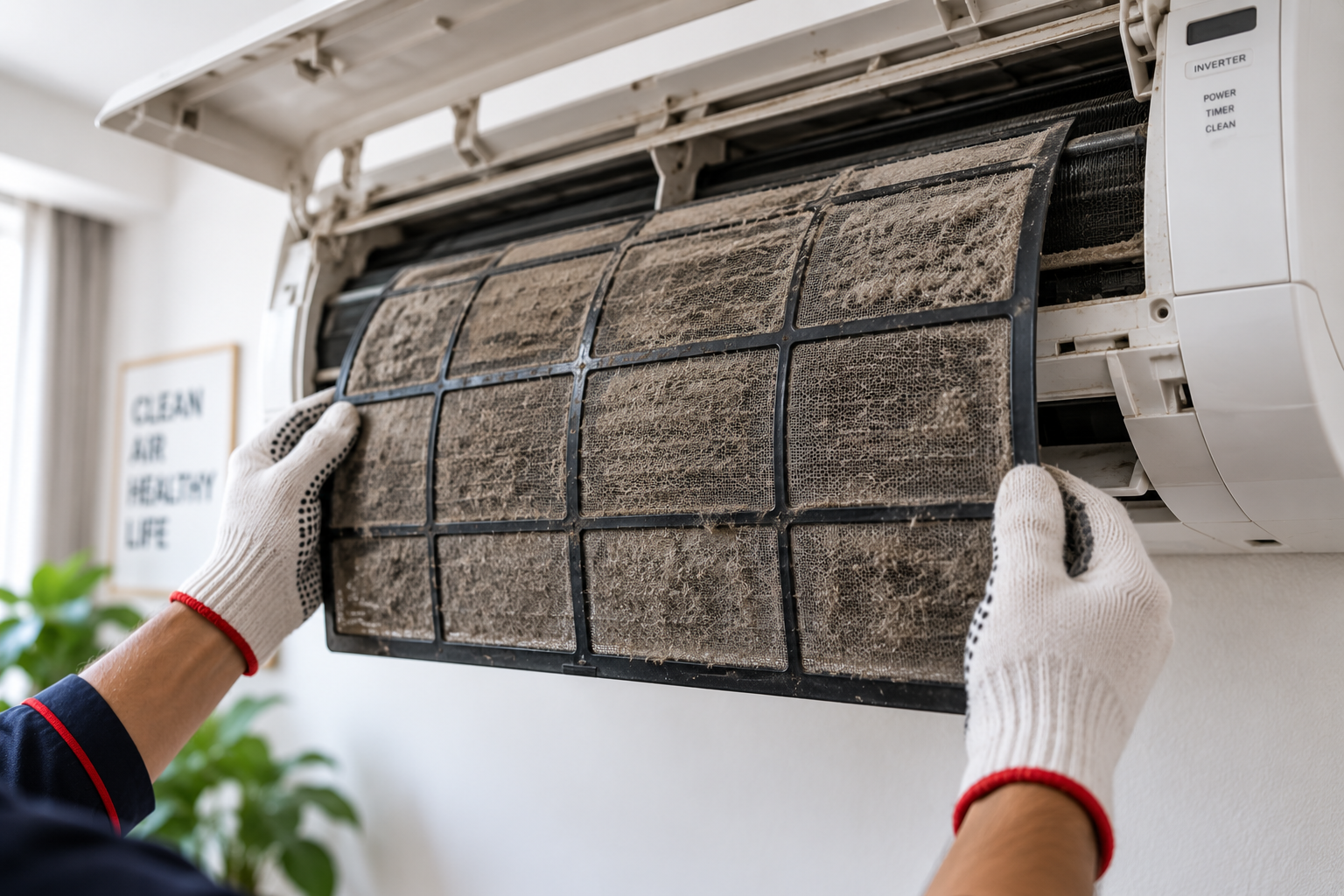 Dirty AC air filter