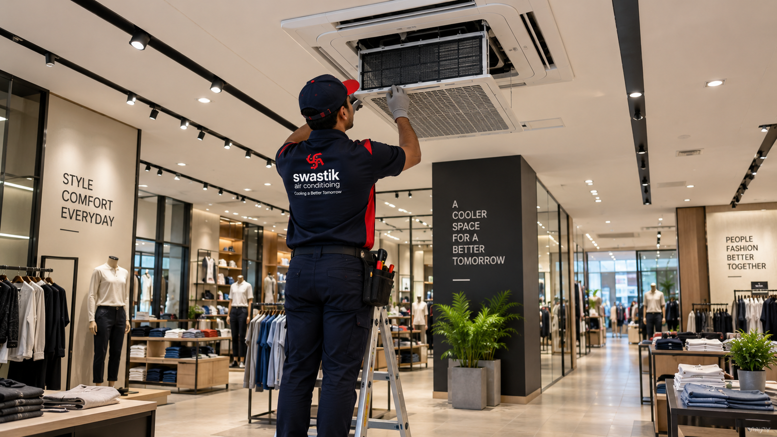 AC service for commercial spaces