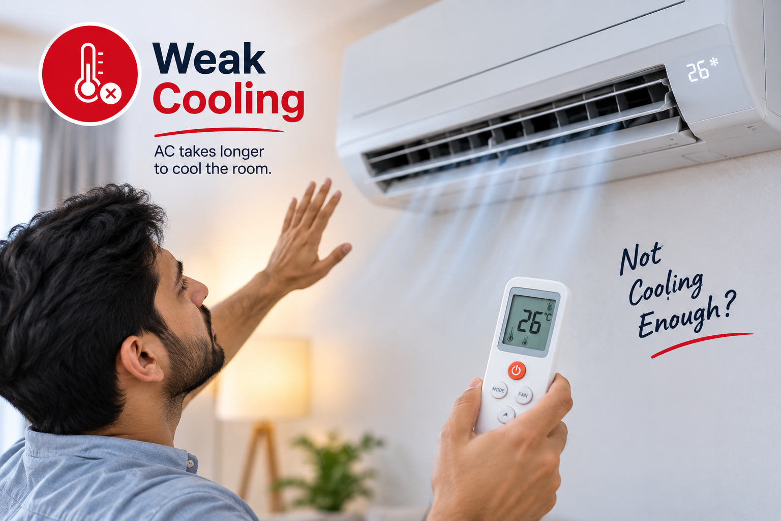 Weak AC cooling