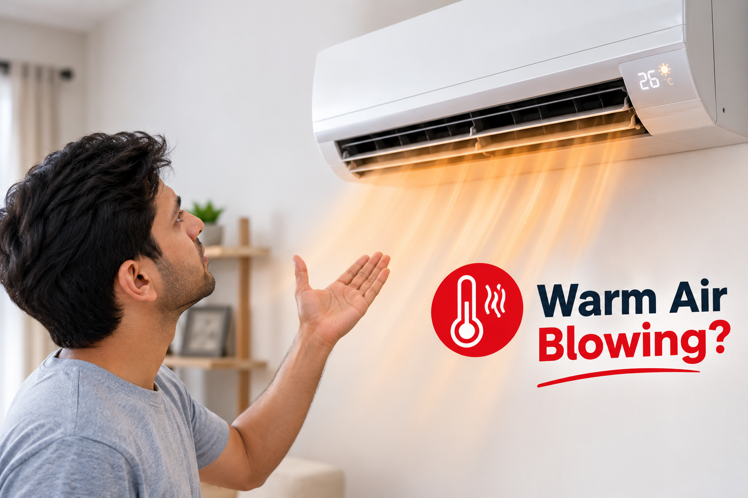 AC blowing warm air