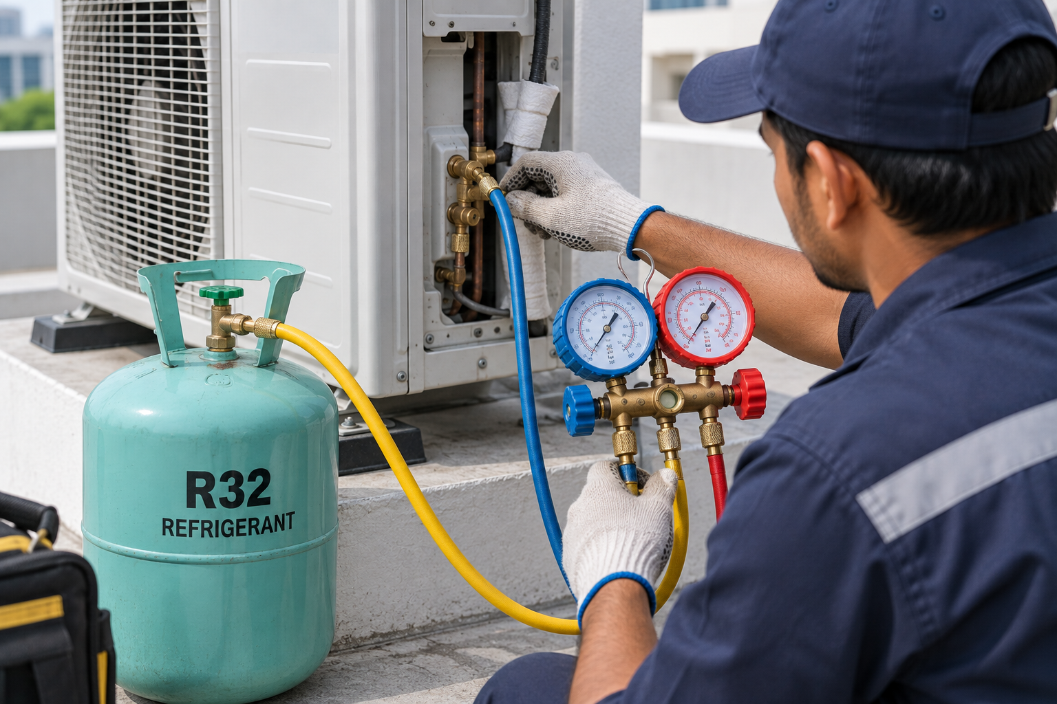 AC gas refilling