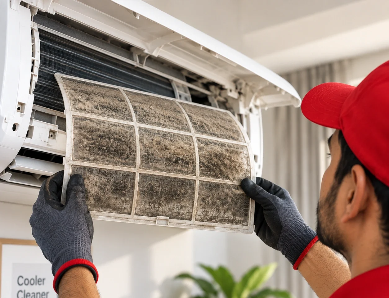 Dirty AC air filter