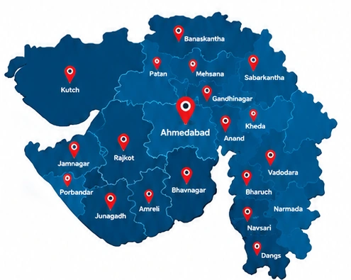 Gujarat service coverage map