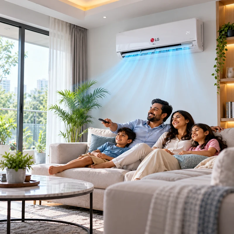 LG air conditioner cooling a comfortable home