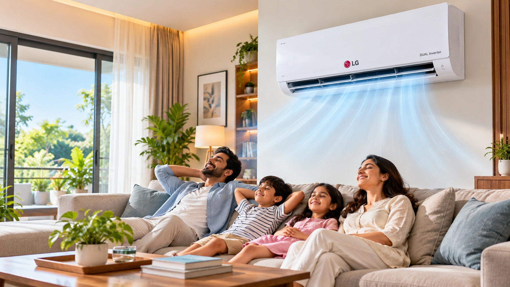 LG air conditioner cooling a comfortable home